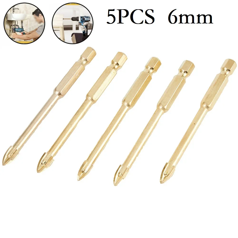 5pcs 6mm Drill Bits Set Cross Spear Head Drill Bit Hex Shank Tile Porcelain Marble Ceramic Glass Brick Drilling Tools
5pcs 6mm Drill Bits Set Cross Spear Head Drill Bit Hex Shank Tile Porcelain Marble Ceramic Glass Brick Drilling Tools
