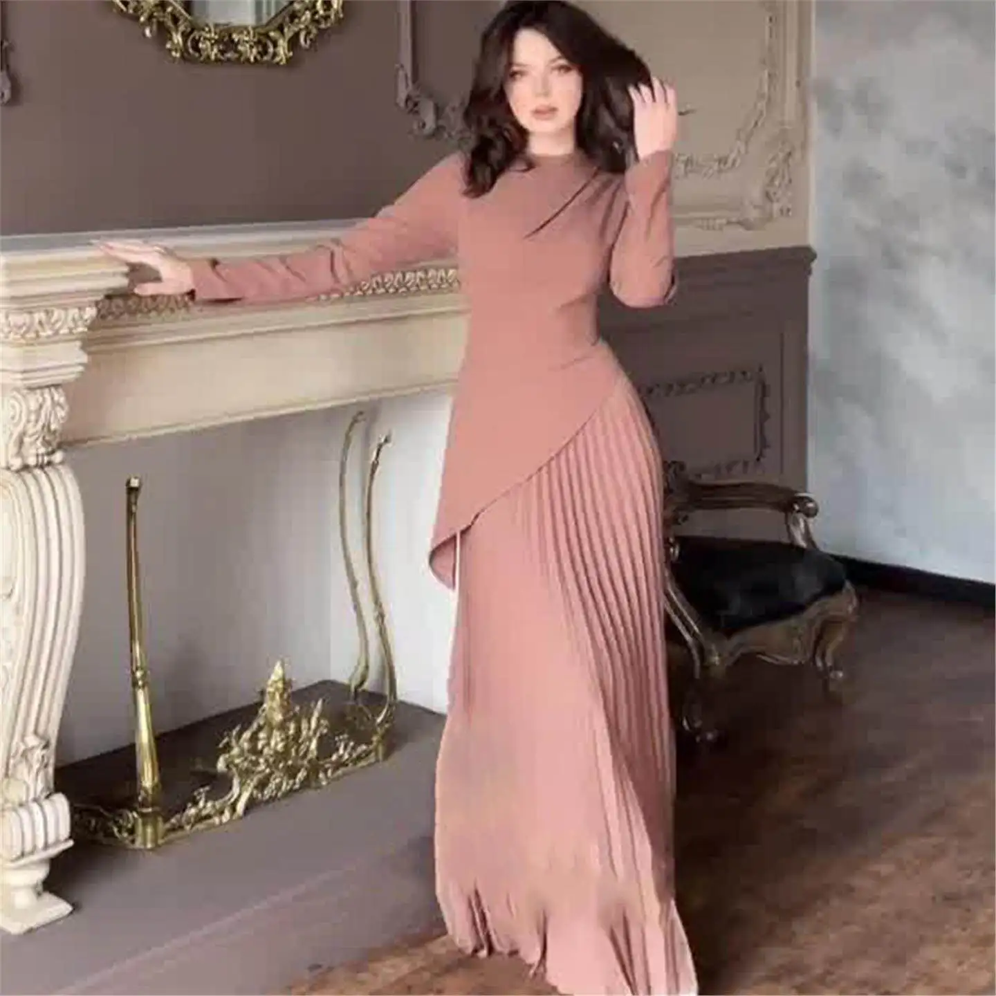 Ele Long Sve Long Dr Women's Slimming Gown Spring 2025 New Faion Ci Walk Midi Dr Vintage Sle Q9674
Ele Long Sve Long Dr Women's Slimming Gown Spring 2025 New Faion Ci Walk Midi Dr Vintage Sle Q9674