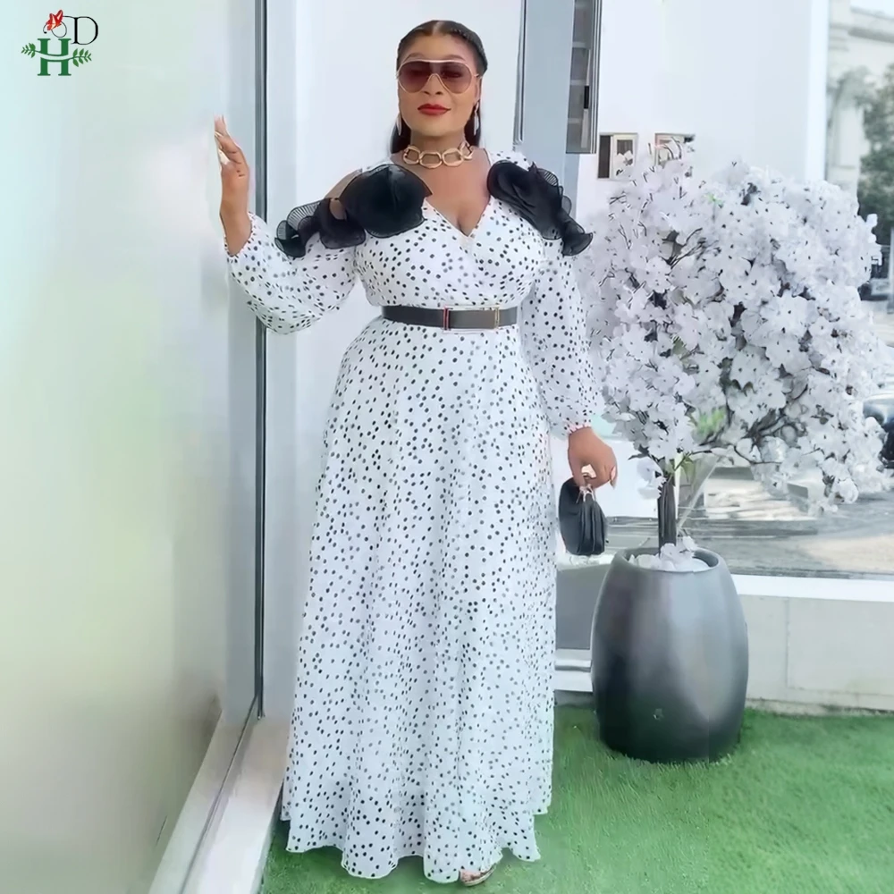 H&D African Dress Women Fashion Elegant Clothing Plus Size Polka Dot Dress For Summer Wedding Party Turkey Dressing 2025 New
H&D African Dress Women Fashion Elegant Clothing Plus Size Polka Dot Dress For Summer Wedding Party Turkey Dressing 2025 New