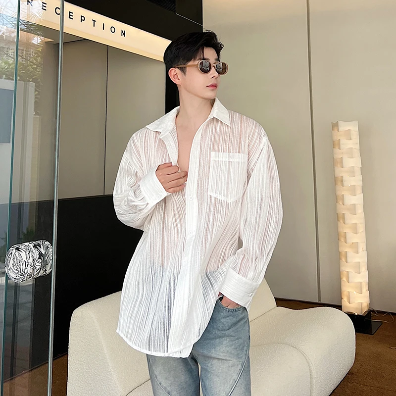 Neutral Long Sleeve Shirt Men's Style Texture Folded Vertical Stripe 3D Sensation Handsome Loose Fit Youthful Trend Summer Top
Neutral Long Sleeve Shirt Men's Style Texture Folded Vertical Stripe 3D Sensation Handsome Loose Fit Youthful Trend Summer Top