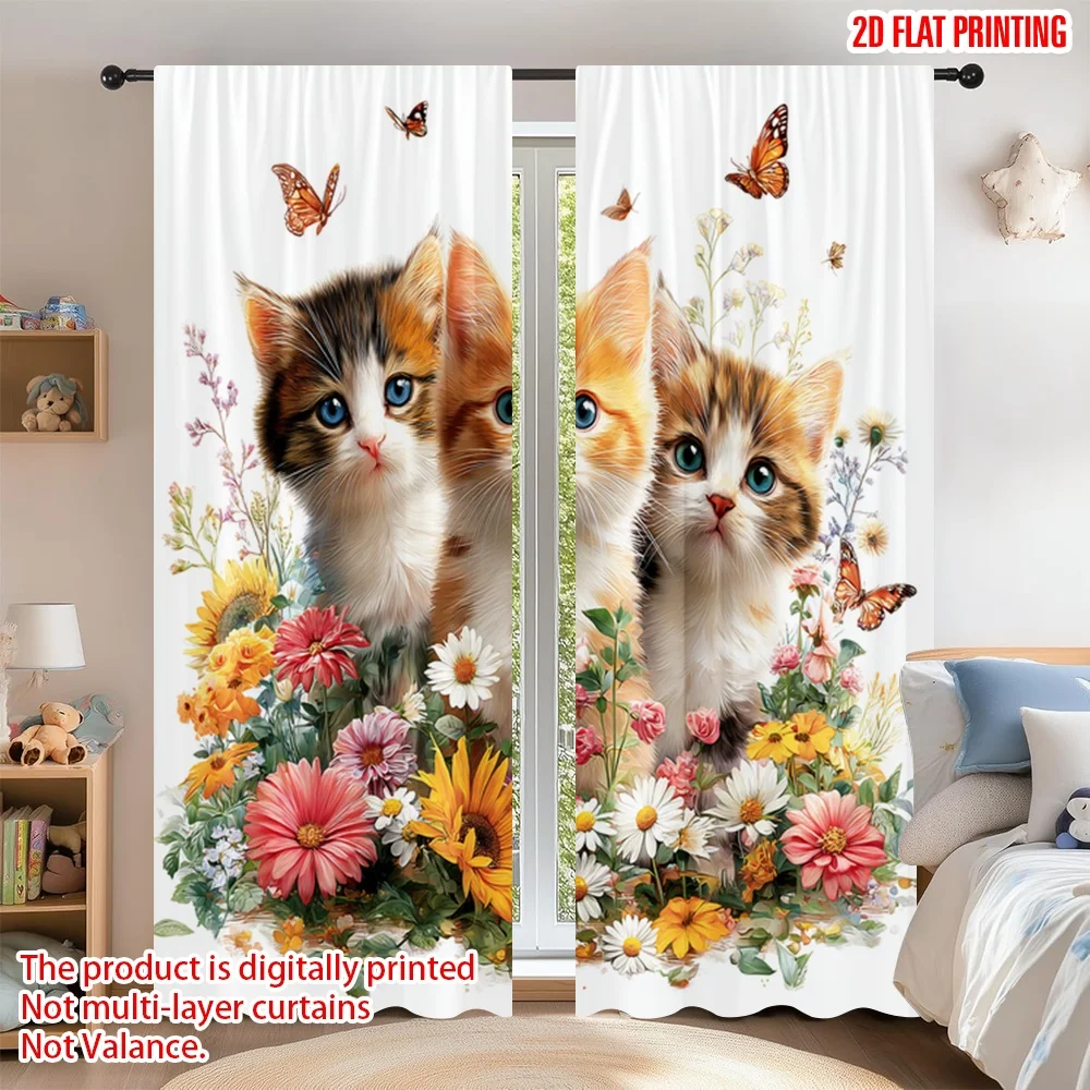 2D flat printing 2pcs Curtain Scene Curtain Spring Kittens with Butterflies Digital Printed Polyester Drapes Seasonal Party &
2D flat printing 2pcs Curtain Scene Curtain Spring Kittens with Butterflies Digital Printed Polyester Drapes Seasonal Party &