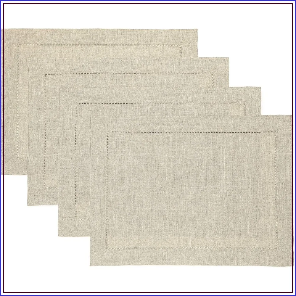 100% Pure Linen Placemats Set of 4 - Classic Hemstitch Natural 14x19 Inch Table Mats
100% Pure Linen Placemats Set of 4 - Classic Hemstitch Natural 14x19 Inch Table Mats