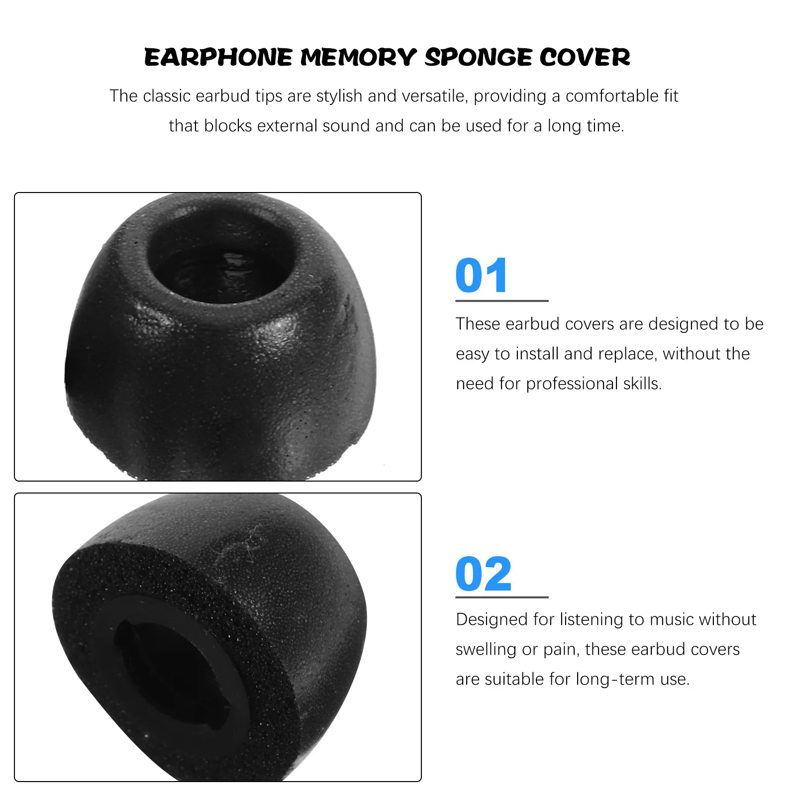 4Pcs Memory Foam Earbud Covers Ultra Soft Reusable Tips for Noise Blocking Comfort Fit Earbud Replacement Accessories
4Pcs Memory Foam Earbud Covers Ultra Soft Reusable Tips for Noise Blocking Comfort Fit Earbud Replacement Accessories