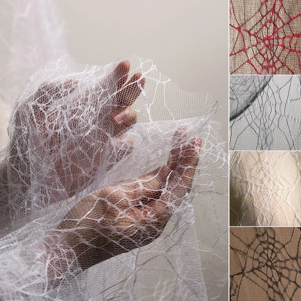 Прозрачная тюлевая ткань с паутиной | Грязная веб-текстура для творческого фона своими руками, свадебного платья и дизайна костюмов 
Прозрачная тюлевая ткань с паутиной | Грязная веб-текстура для творческого фона своими руками, свадебного платья и дизайна костюмов