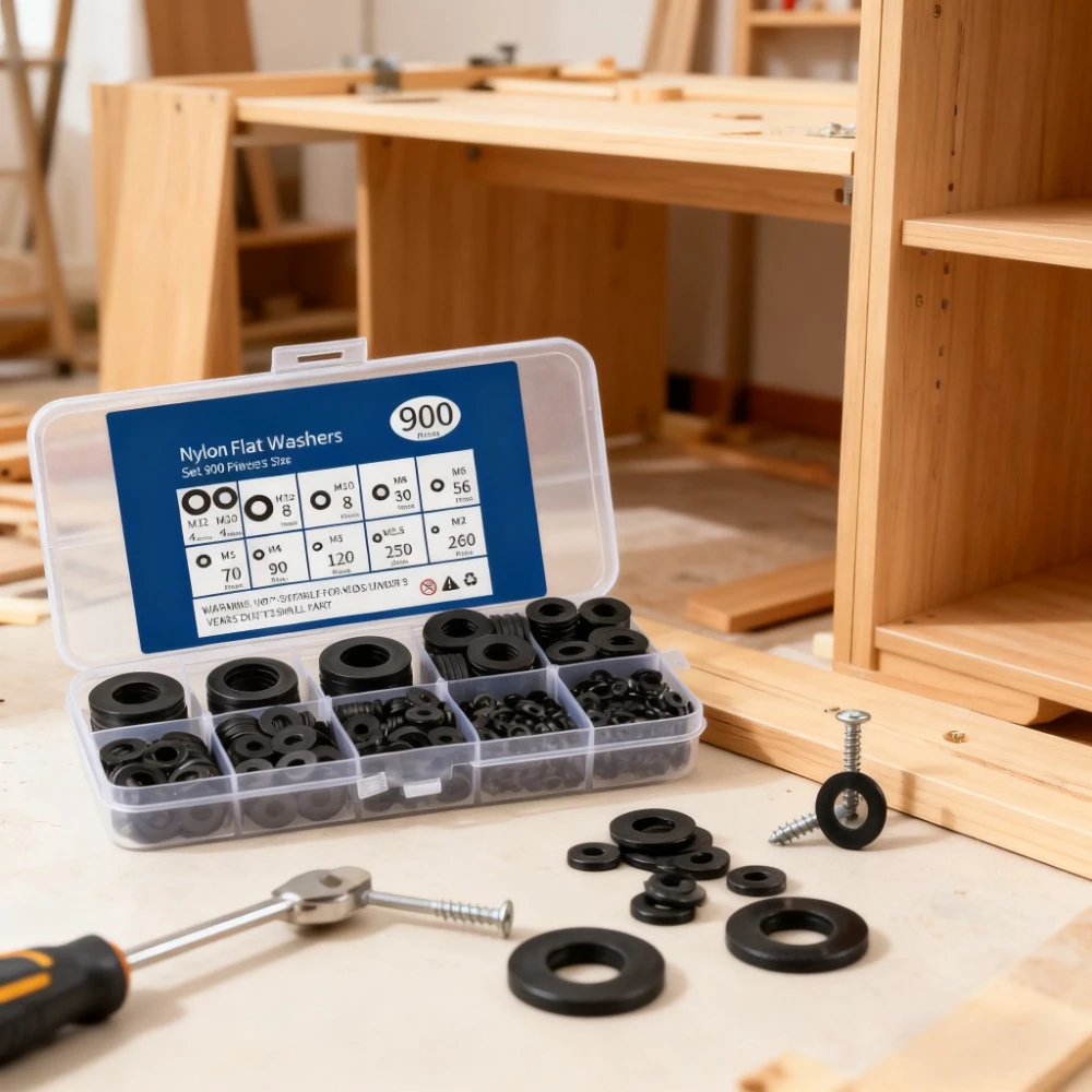 900pcs black Nylon Flat Washer Assortment Kit,sealing Spacer Insulation Gasket Ring shims M2 M2.5 M3 M4 M5 M6M8M10M12 for screws
900pcs black Nylon Flat Washer Assortment Kit,sealing Spacer Insulation Gasket Ring shims M2 M2.5 M3 M4 M5 M6M8M10M12 for screws