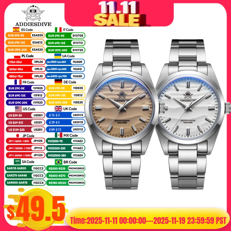 ADDIESDIVE 36mm Top Brand Men Watch Desert Dial Bubble Mirror Pot Cover Glass 10Bar Waterproof Outdoor Sports Quartz Wristwatch
ADDIESDIVE 36mm Top Brand Men Watch Desert Dial Bubble Mirror Pot Cover Glass 10Bar Waterproof Outdoor Sports Quartz Wristwatch