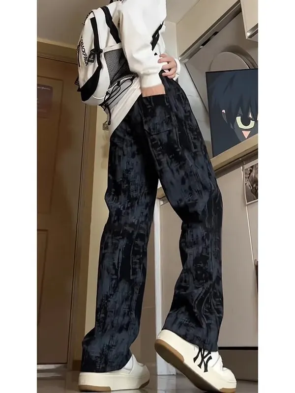 Мужские свободные прямые брюки-джоггеры в американском стиле, с эффектом окрашивания, для похудения, широкие, черные, удобные, повседневные
Мужские свободные прямые брюки-джоггеры в американском стиле, с эффектом окрашивания, для похудения, широкие, черные, удобные, повседневные