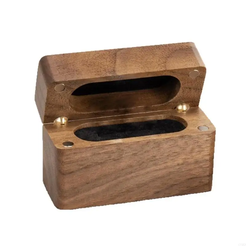 CORD Elegant Rectangle Ring Box Black Walnut Jewelry Storage Case Soft Lining
CORD Elegant Rectangle Ring Box Black Walnut Jewelry Storage Case Soft Lining