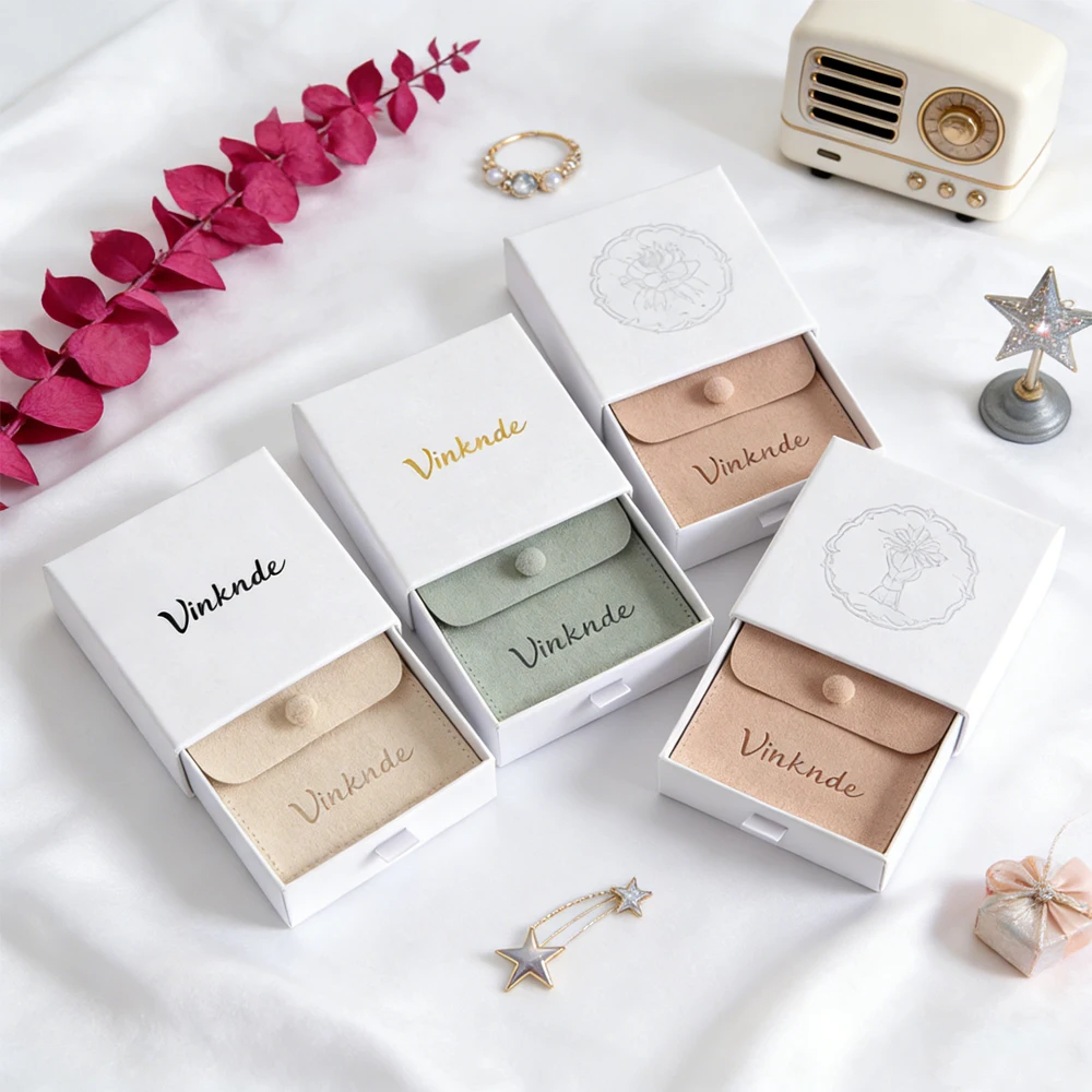 24/50/100Pcs Custom 9x9x2.5cm Jewellery Packaging Printed Cardboard Drawer Box Fashion Jewelry Earrings Ring Box With Snap Pouch
24/50/100Pcs Custom 9x9x2.5cm Jewellery Packaging Printed Cardboard Drawer Box Fashion Jewelry Earrings Ring Box With Snap Pouch