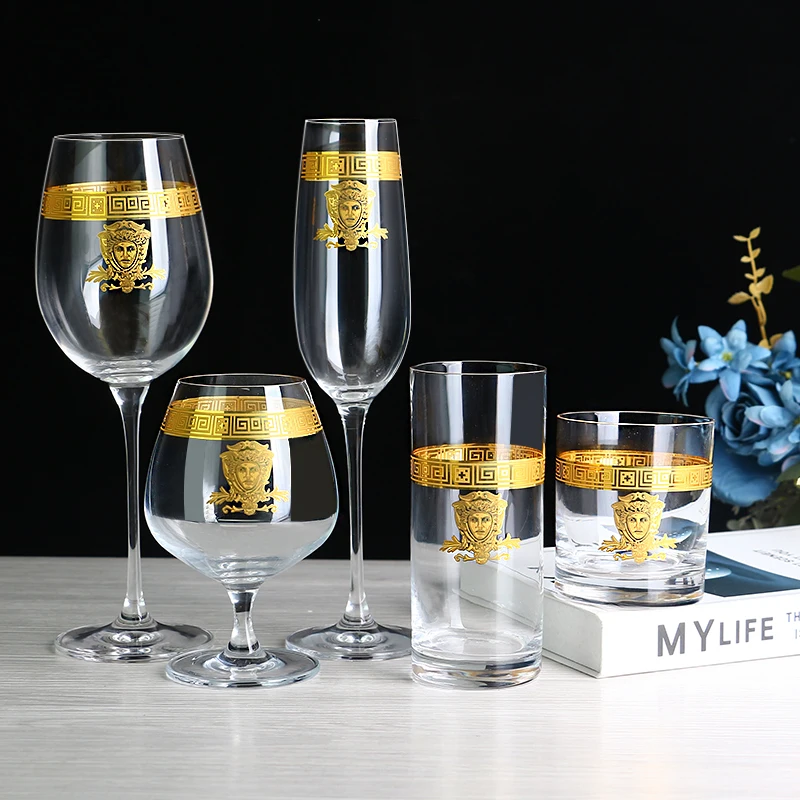 Nordic Gold Edge Crystal Cup Goblet Wine Glass Light Luxury Clear Champagne Glass Brandy Whiskey Cup Wedding Party Barware
Nordic Gold Edge Crystal Cup Goblet Wine Glass Light Luxury Clear Champagne Glass Brandy Whiskey Cup Wedding Party Barware