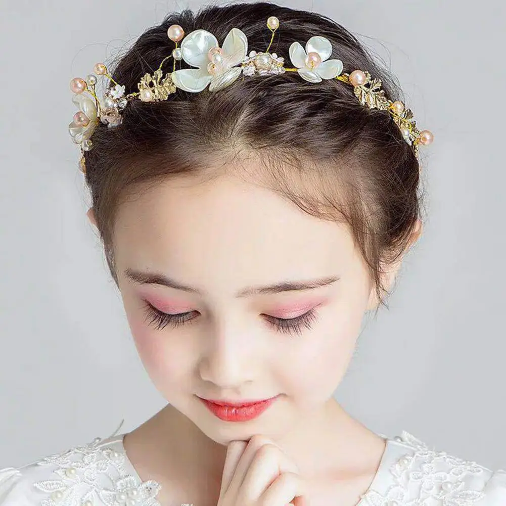 Flower Girl Headpiece Adjustable Ribbon Lace-up Girls Headband Elastic Flower Leaves Faux Pearls Decor Kids Princess Crown
Flower Girl Headpiece Adjustable Ribbon Lace-up Girls Headband Elastic Flower Leaves Faux Pearls Decor Kids Princess Crown