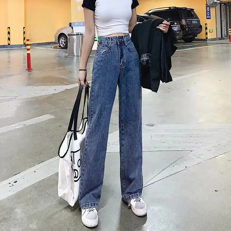 High Waist Wide Leg Women's Jeans Individual Design Trendy Tailored New Stock from Guangzhou Sanhuang for Young Adults
High Waist Wide Leg Women's Jeans Individual Design Trendy Tailored New Stock from Guangzhou Sanhuang for Young Adults