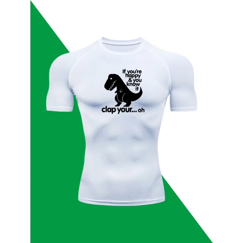 Summer Fashion Sports Fitness Running Black Tyrannosaurus Rex Print Quick Dry T-shirt Breathable Comfort Top Compression Shirt
Summer Fashion Sports Fitness Running Black Tyrannosaurus Rex Print Quick Dry T-shirt Breathable Comfort Top Compression Shirt