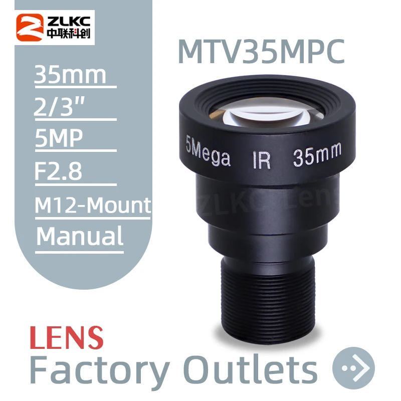 ZLKC M12 Lens 35mm Low Distortion M12 Mount Manual Iris Camera Lens 2/3 Inch 5MP High Resulotion F2.8 Machine Vision Fixed Focus
ZLKC M12 Lens 35mm Low Distortion M12 Mount Manual Iris Camera Lens 2/3 Inch 5MP High Resulotion F2.8 Machine Vision Fixed Focus