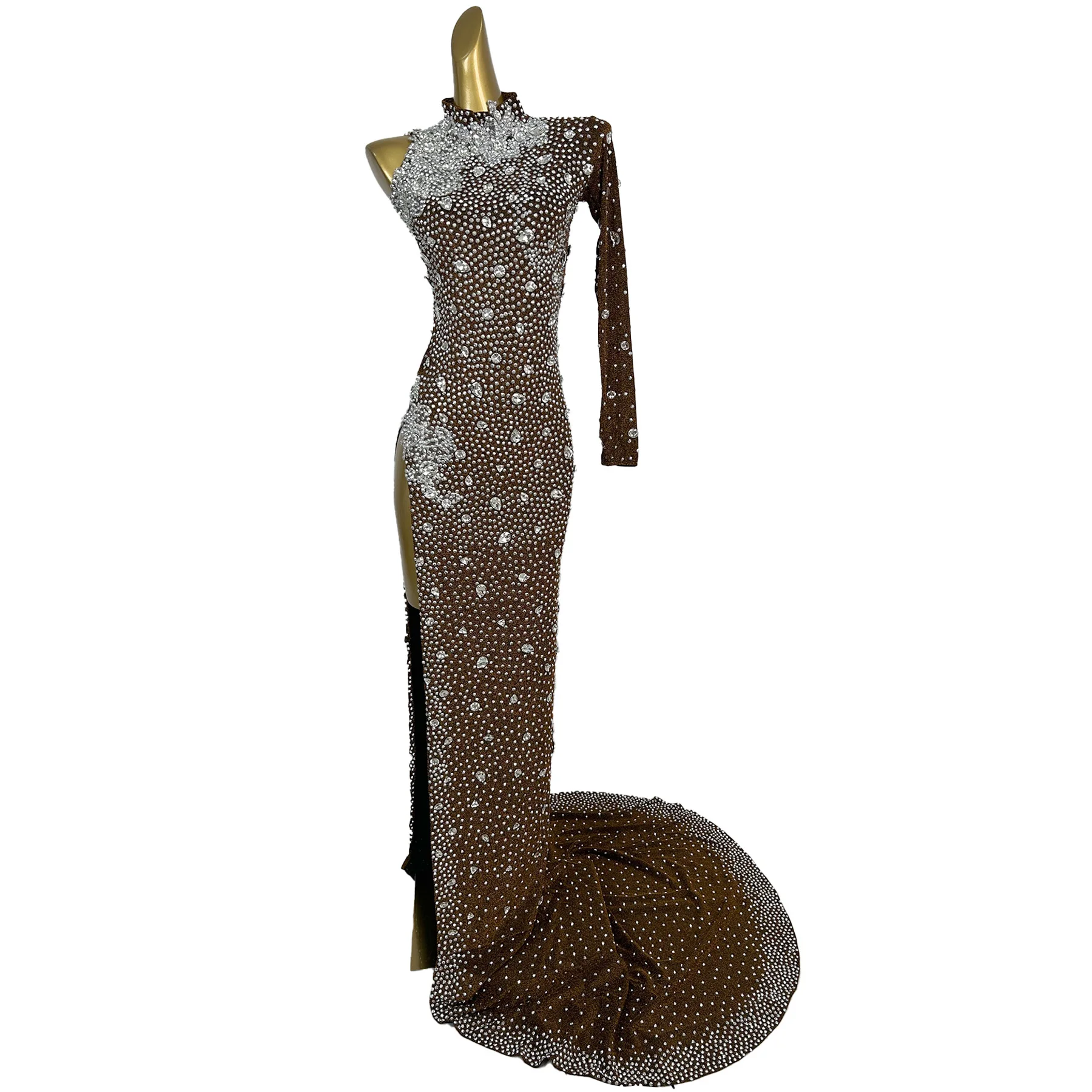 Fencaijin Роскошное женское вечернее платье с одним рукавом и бриллиантовым разрезом со шлейфом, платье для банкета, дня рождения, коктейльное платье, платья для выпускного вечера
Fencaijin Роскошное женское вечернее платье с одним рукавом и бриллиантовым разрезом со шлейфом, платье для банкета, дня рождения, коктейльное платье, платья для выпускного вечера