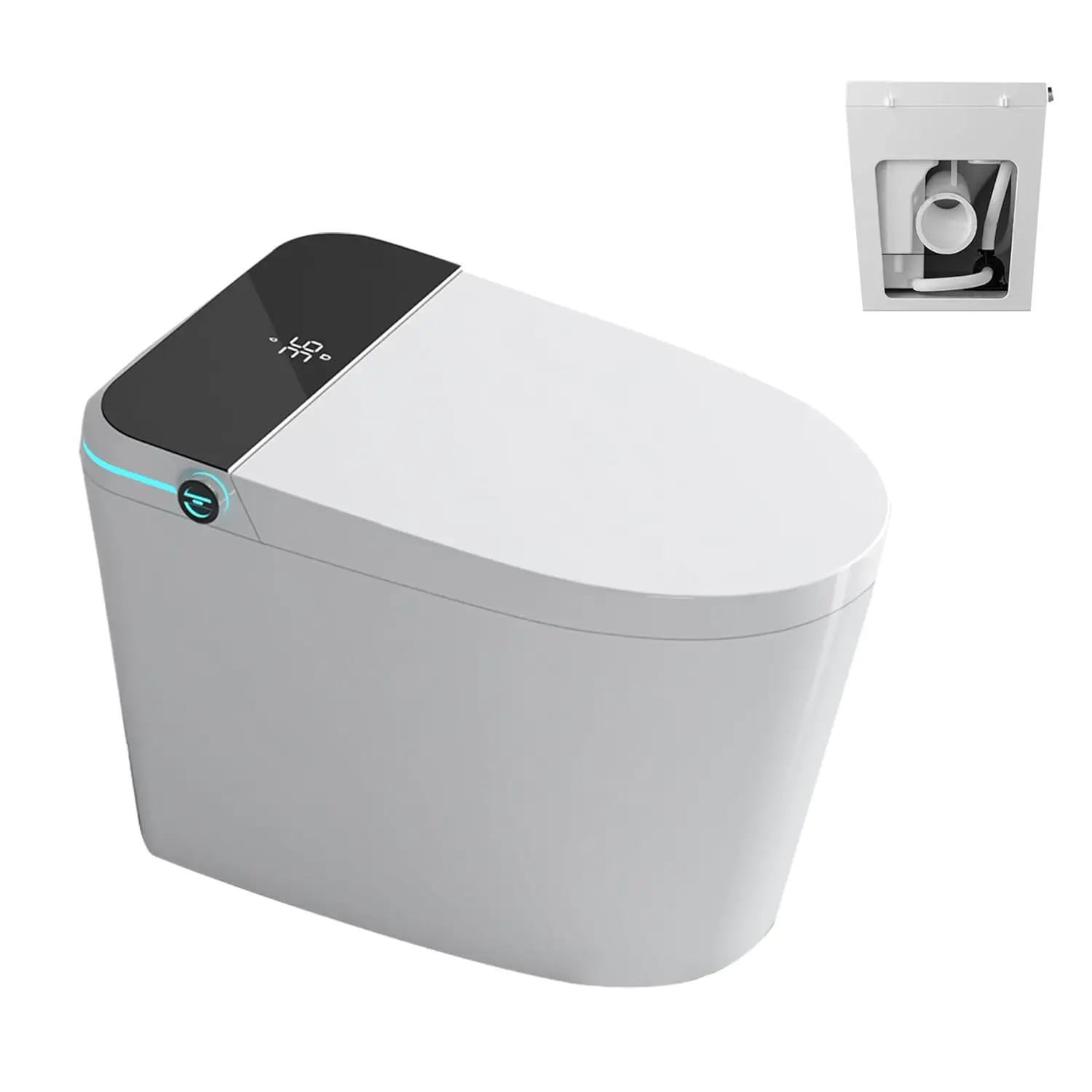 Rear Outlet Smart Toilet With Bidet, Back Flush Auto Open, Auto Flush, Instsant Heated Seat, Warm Water and Dryer,, Customized
Rear Outlet Smart Toilet With Bidet, Back Flush Auto Open, Auto Flush, Instsant Heated Seat, Warm Water and Dryer,, Customized