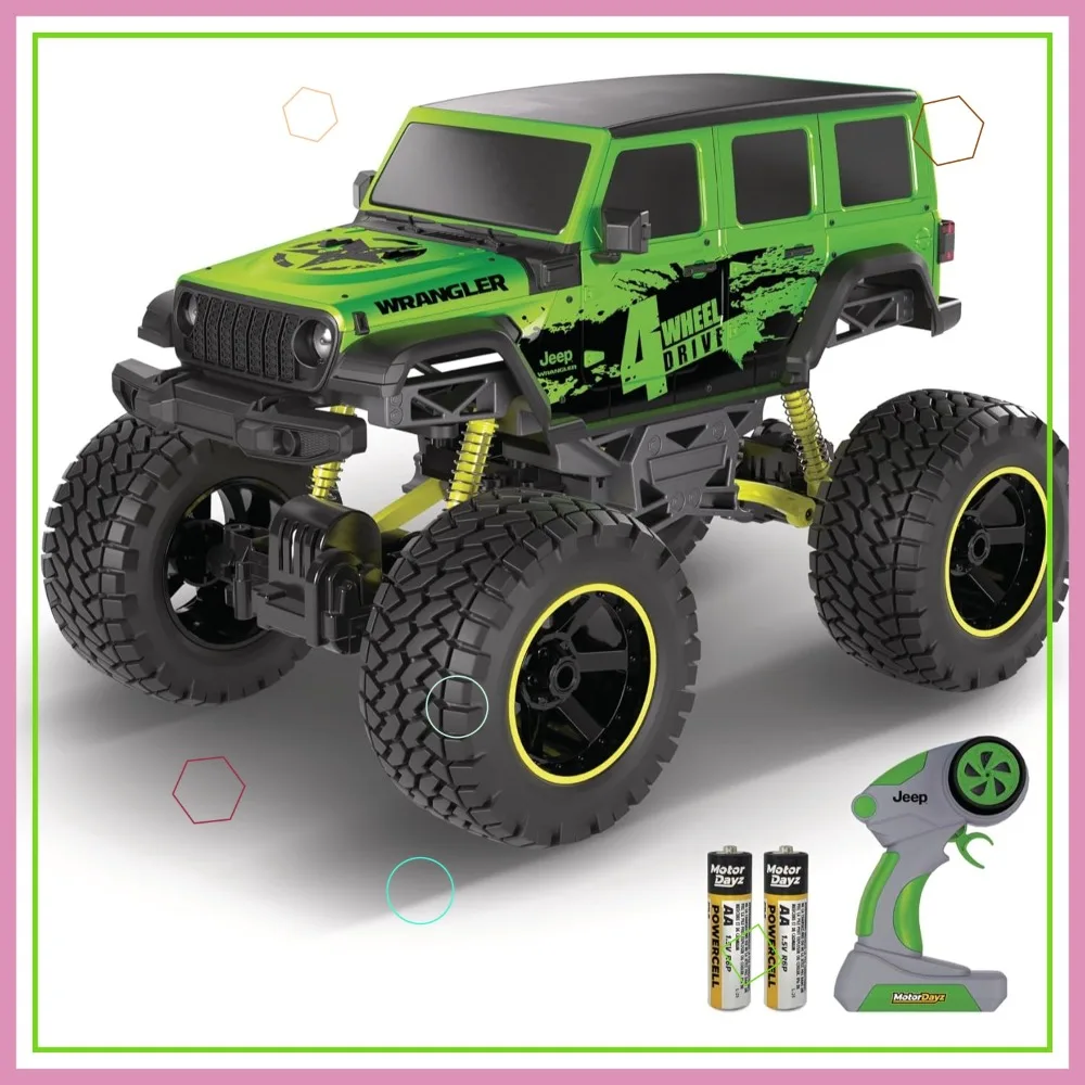 4WD Heavy Metal RC Jeep Wrangler 1:10 Scale, 4-Door, Stamped Metal Body, 2.4GHz, USB Rechargeable, Ready to Run, Green
4WD Heavy Metal RC Jeep Wrangler 1:10 Scale, 4-Door, Stamped Metal Body, 2.4GHz, USB Rechargeable, Ready to Run, Green