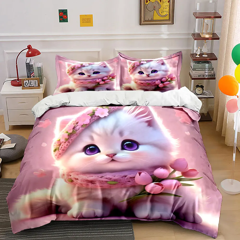 Cute cat in pink with tulips Print Bedding Set 1 Duvet Cover 2 Pillowcases for Adult and Children Luxury Gift Full Size
Cute cat in pink with tulips Print Bedding Set 1 Duvet Cover 2 Pillowcases for Adult and Children Luxury Gift Full Size