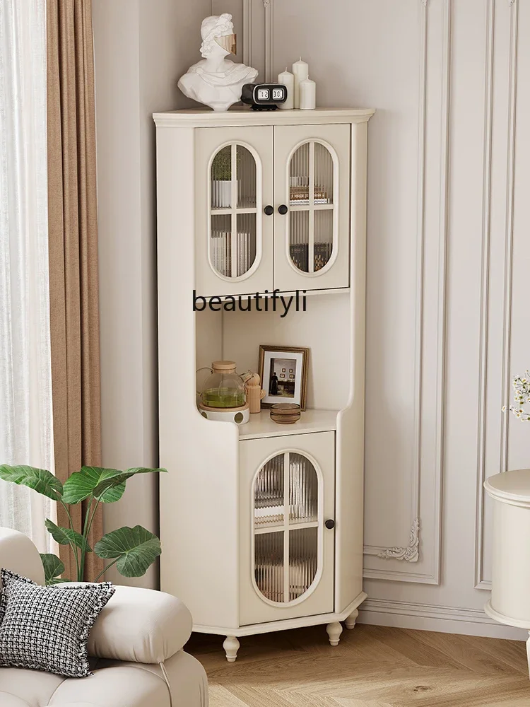 French Cream Style Solid Wood Corner Cabinet Small Apartment Living Room Shelf Wall Triangle Sideboard Cabinet
French Cream Style Solid Wood Corner Cabinet Small Apartment Living Room Shelf Wall Triangle Sideboard Cabinet