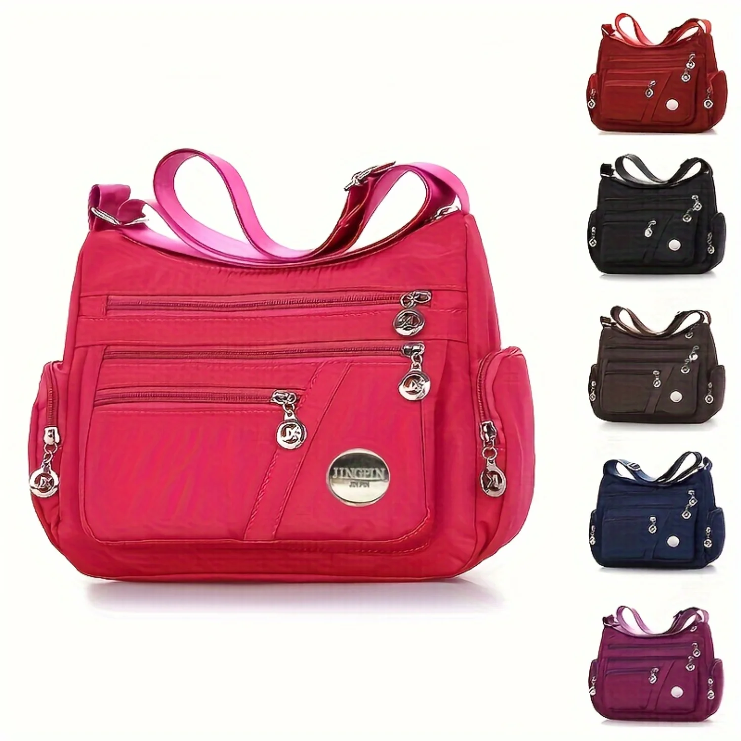 Chic and Adjustable Women's Multi-Zipper Crossbody Bag - Durable Nylon Material for Casual Fashion Shoulder Style
Chic and Adjustable Women's Multi-Zipper Crossbody Bag - Durable Nylon Material for Casual Fashion Shoulder Style