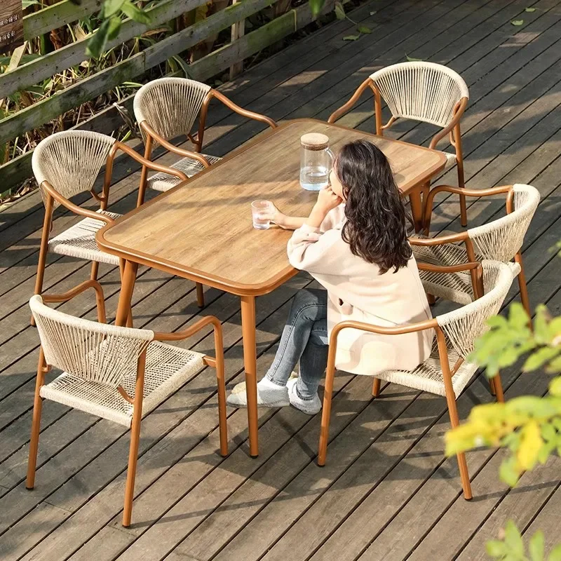Outdoor tables and chairs courtyard garden leisure dining open-air villa waterproof sunscreen rattan
Outdoor tables and chairs courtyard garden leisure dining open-air villa waterproof sunscreen rattan