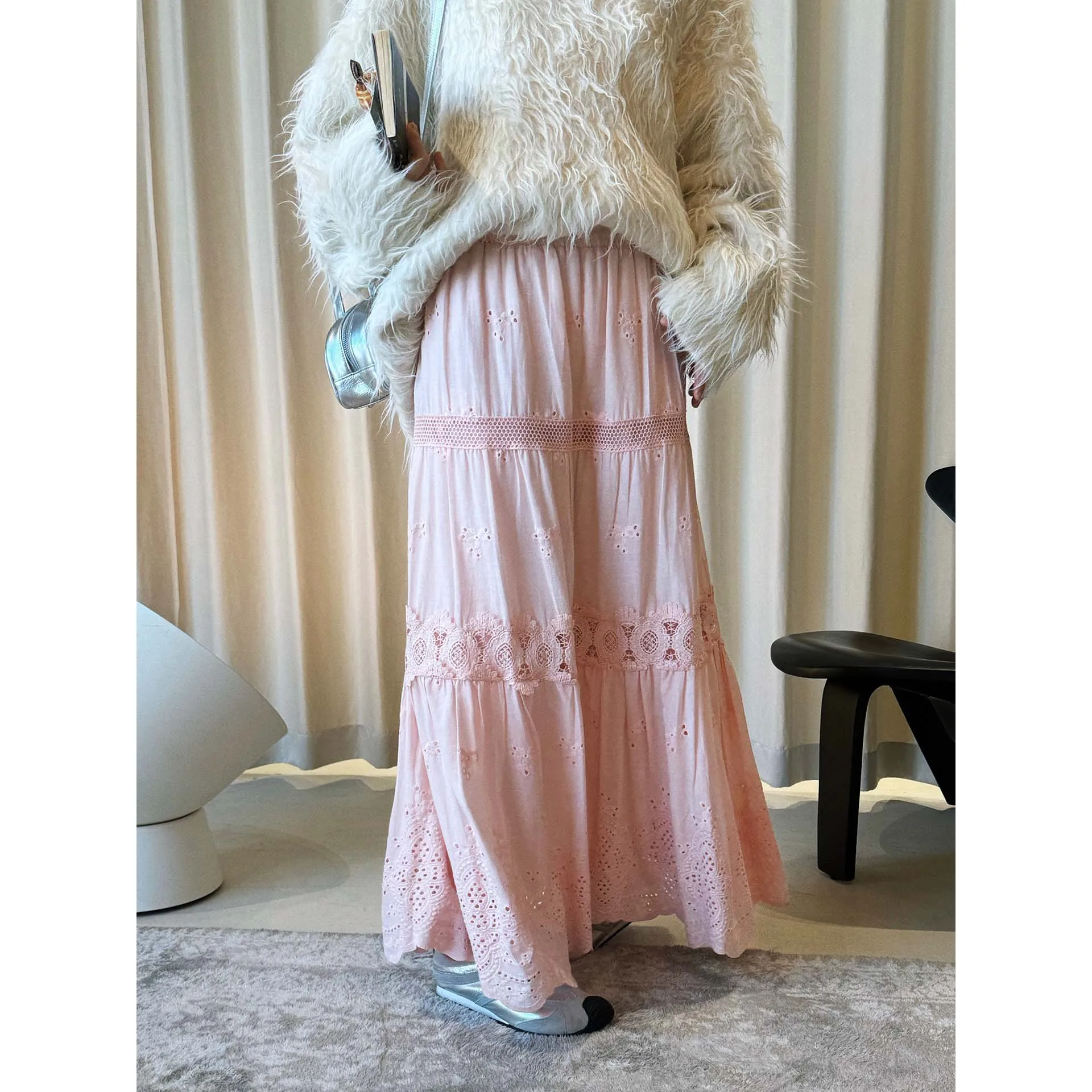 2026 Women Pure Cotton Boho Skirt Saia Stretch Waist Lace Crochet Hollow Out Design Long Skirt Faldas Jupe Femme Maxi Skirts
2026 Women Pure Cotton Boho Skirt Saia Stretch Waist Lace Crochet Hollow Out Design Long Skirt Faldas Jupe Femme Maxi Skirts