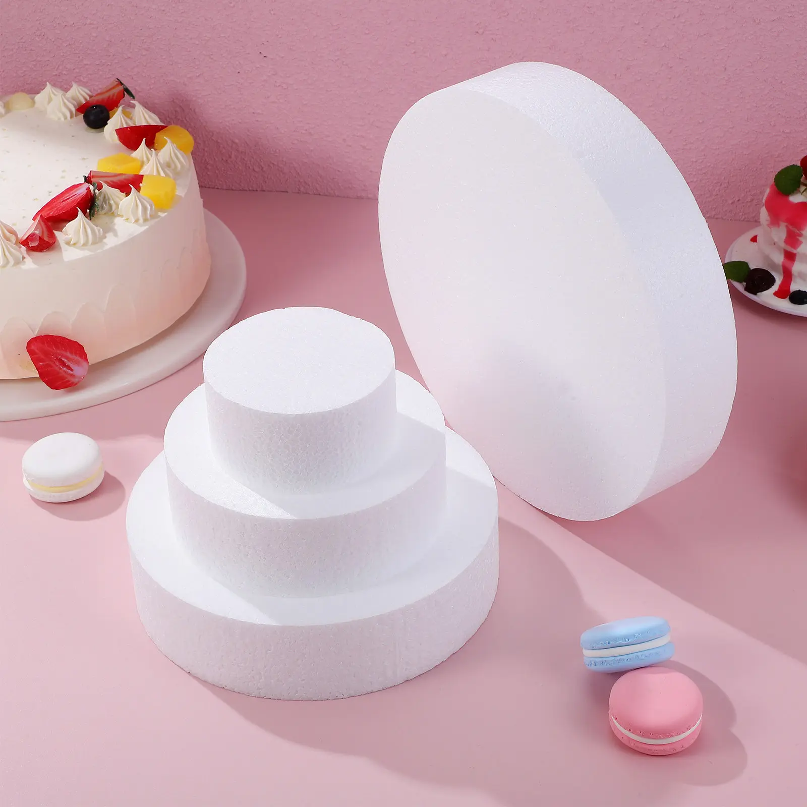 4Pcs Foam Cake Dummies Fake Cake Bakery Practice Decorating Props Display Tools Reusable Lightweight Smooth Surface DIY Painting
4Pcs Foam Cake Dummies Fake Cake Bakery Practice Decorating Props Display Tools Reusable Lightweight Smooth Surface DIY Painting