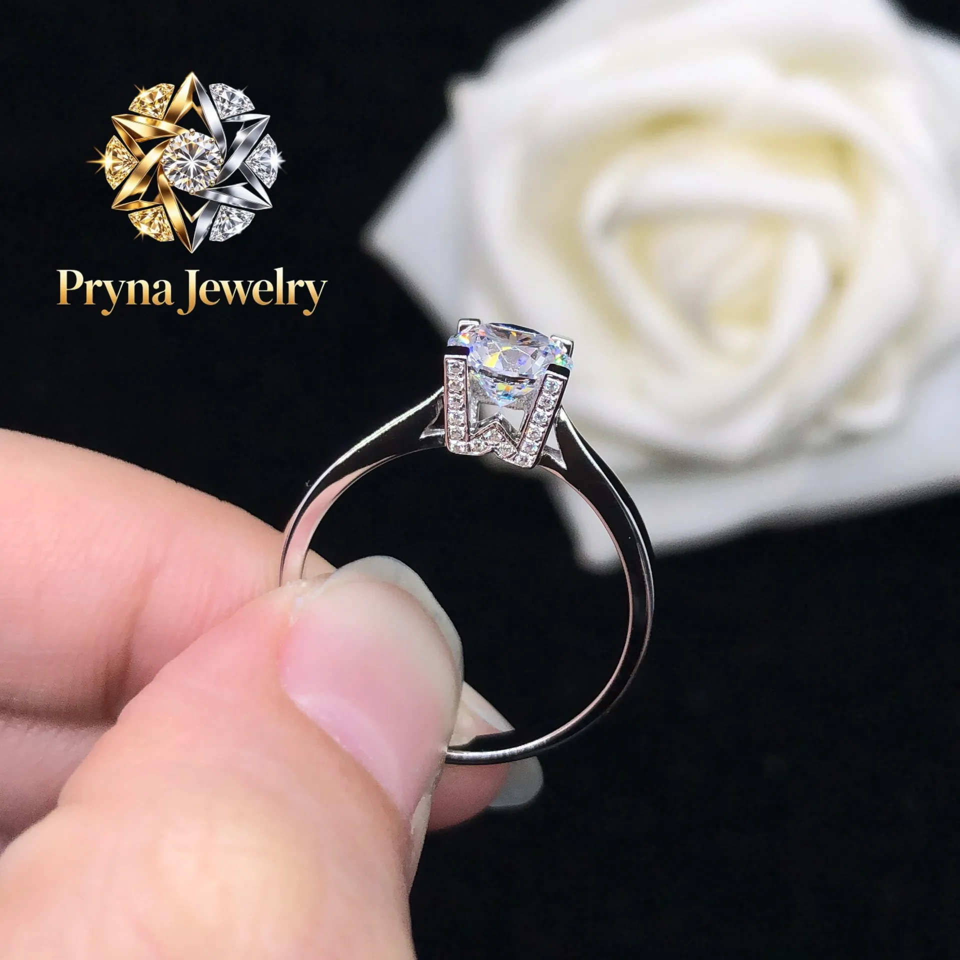 Pryna Jewelry Classic 4-Prong 1ct Moissanite Ring for Women - PT950 Platinum, Solid Craft, Sleek Silhouette, Understated Luxur
Pryna Jewelry Classic 4-Prong 1ct Moissanite Ring for Women - PT950 Platinum, Solid Craft, Sleek Silhouette, Understated Luxur
