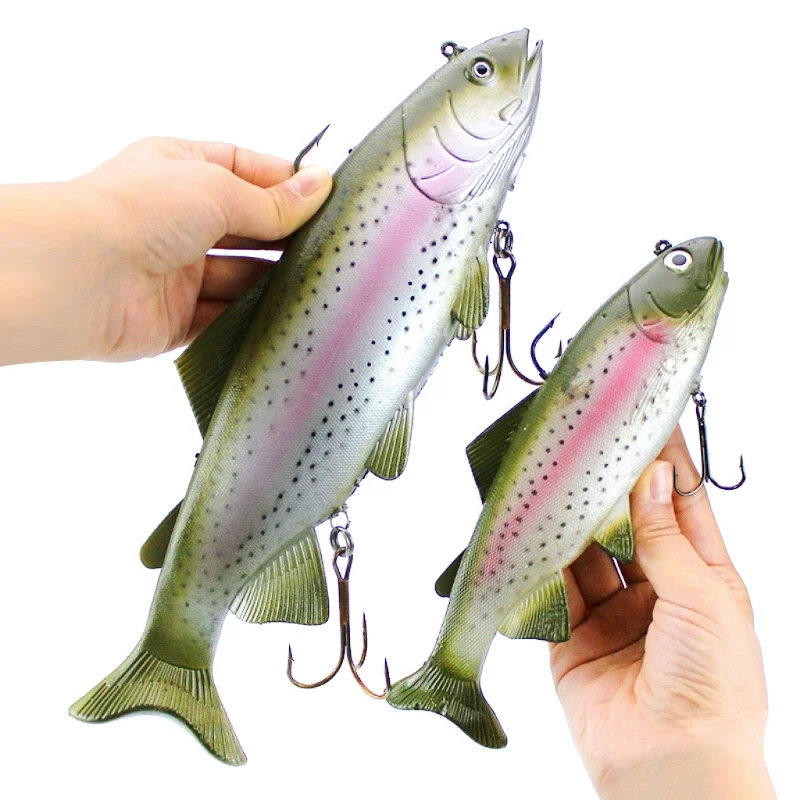 Big Soft T Tail Fishing Lure Artificial Silicone Swimbait Trout Head PVC Wobbler for Pike Bass Saltedwater Freshwater with Hooks
Big Soft T Tail Fishing Lure Artificial Silicone Swimbait Trout Head PVC Wobbler for Pike Bass Saltedwater Freshwater with Hooks