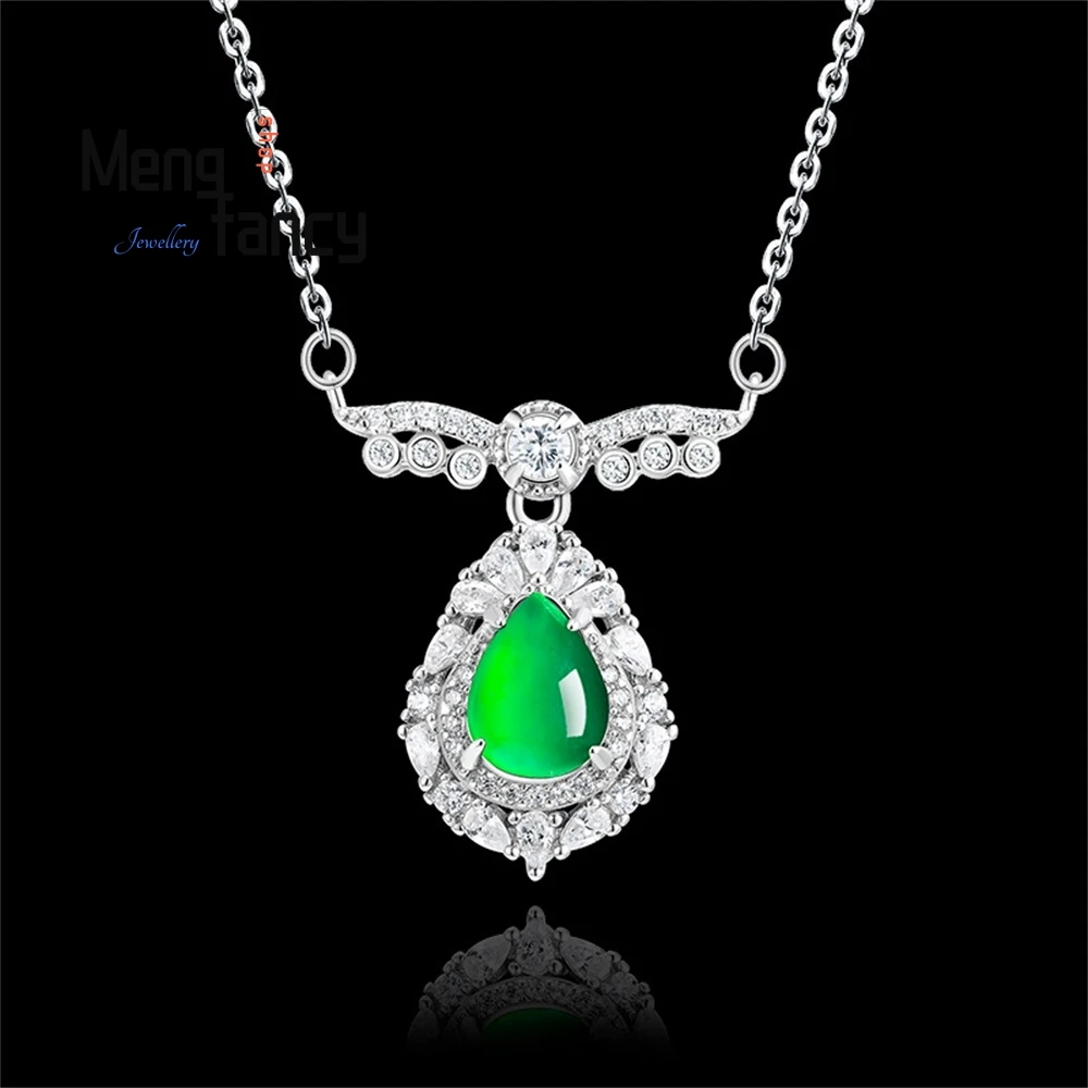 High - Grade Natural A - Grade Jade Yang Green Water - Drop Pendant S925 Silver Inlaid With Ice - Kind Jade Women's Fashion Pend
High - Grade Natural A - Grade Jade Yang Green Water - Drop Pendant S925 Silver Inlaid With Ice - Kind Jade Women's Fashion Pend