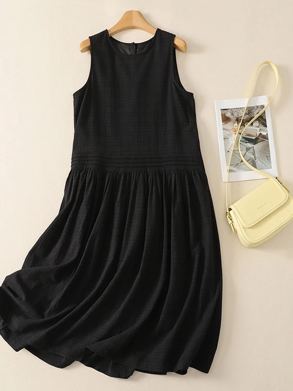 Retro plus Size Sleeveless Dress Summer Slimming Age-Defying Vest Little Black Dress Elegant Style A-Line Long Skirt
Retro plus Size Sleeveless Dress Summer Slimming Age-Defying Vest Little Black Dress Elegant Style A-Line Long Skirt