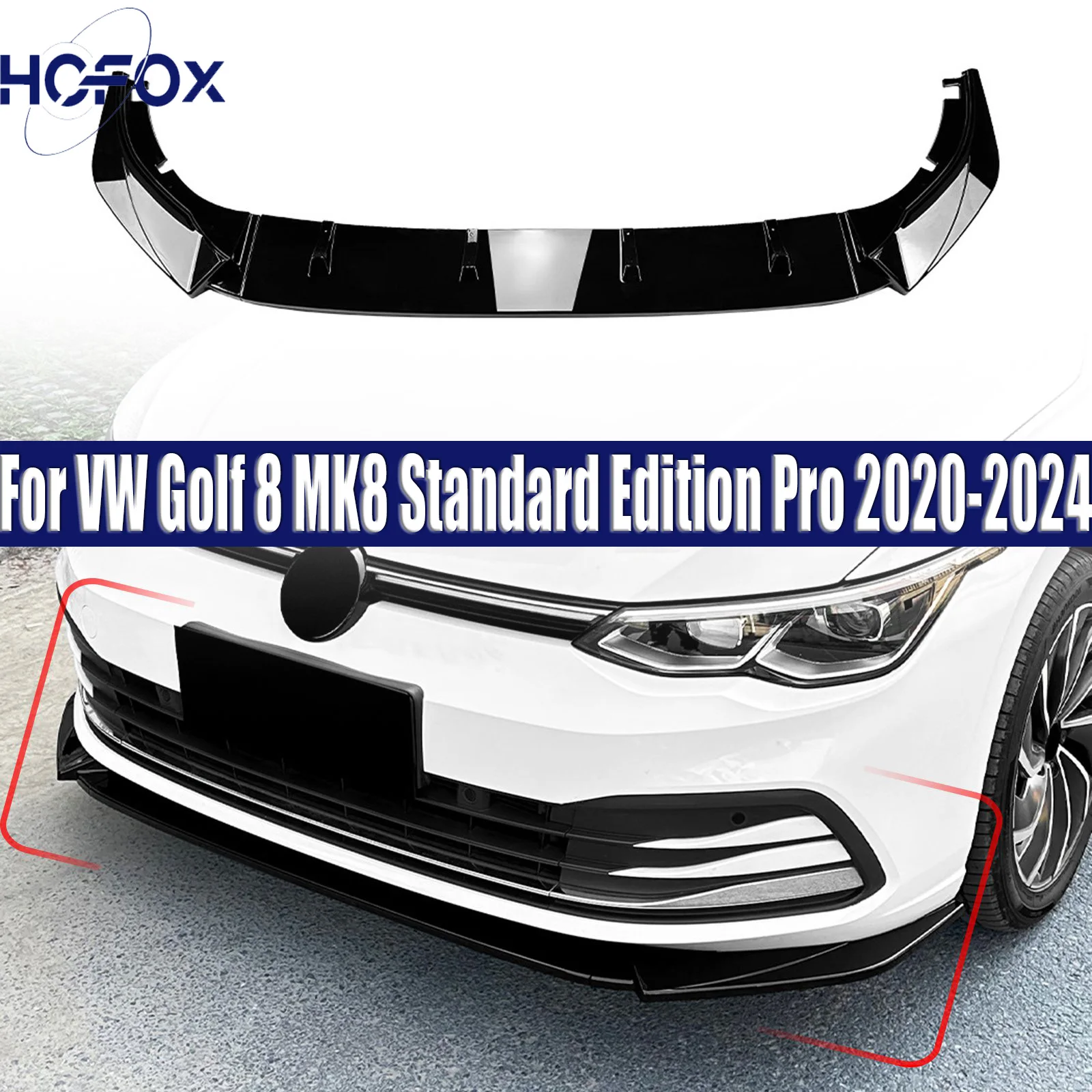 Front Bumper Lip ABS Glossy Black Or Carbon Fiber Look Spoiler For VW Golf 8 MK8 Standard Edition Pro 2020-2024
Front Bumper Lip ABS Glossy Black Or Carbon Fiber Look Spoiler For VW Golf 8 MK8 Standard Edition Pro 2020-2024