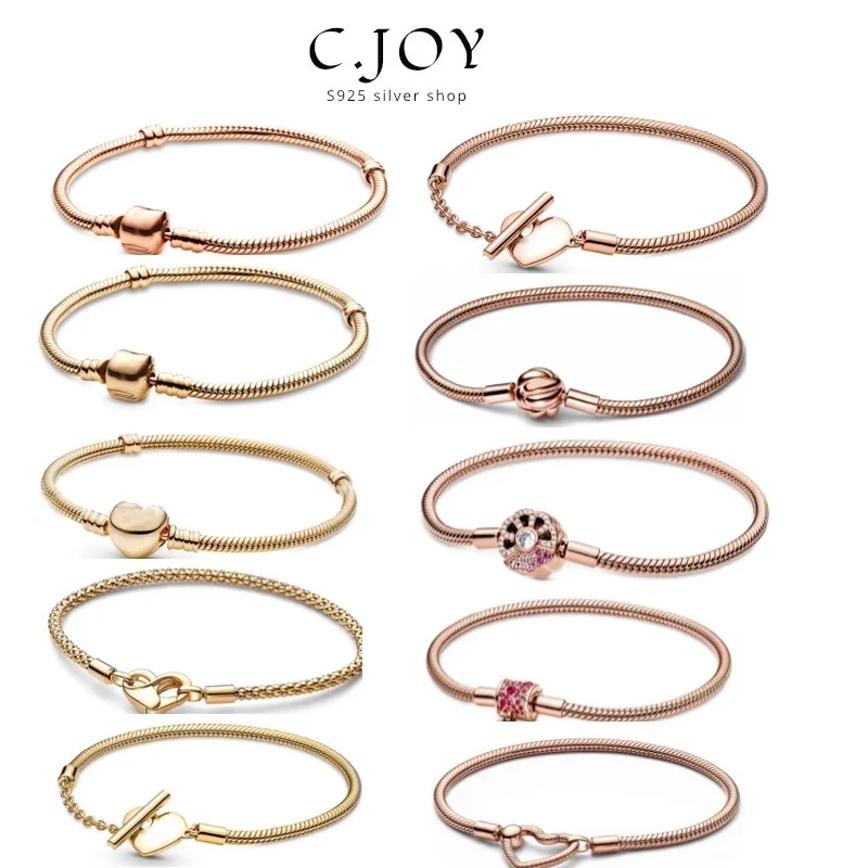 NEW Luxury Original 100% 925 Sterling Silver Snake Chain pan Bracelet Bangle for Women fashion Authentic DIY Charm Jewelry
NEW Luxury Original 100% 925 Sterling Silver Snake Chain pan Bracelet Bangle for Women fashion Authentic DIY Charm Jewelry