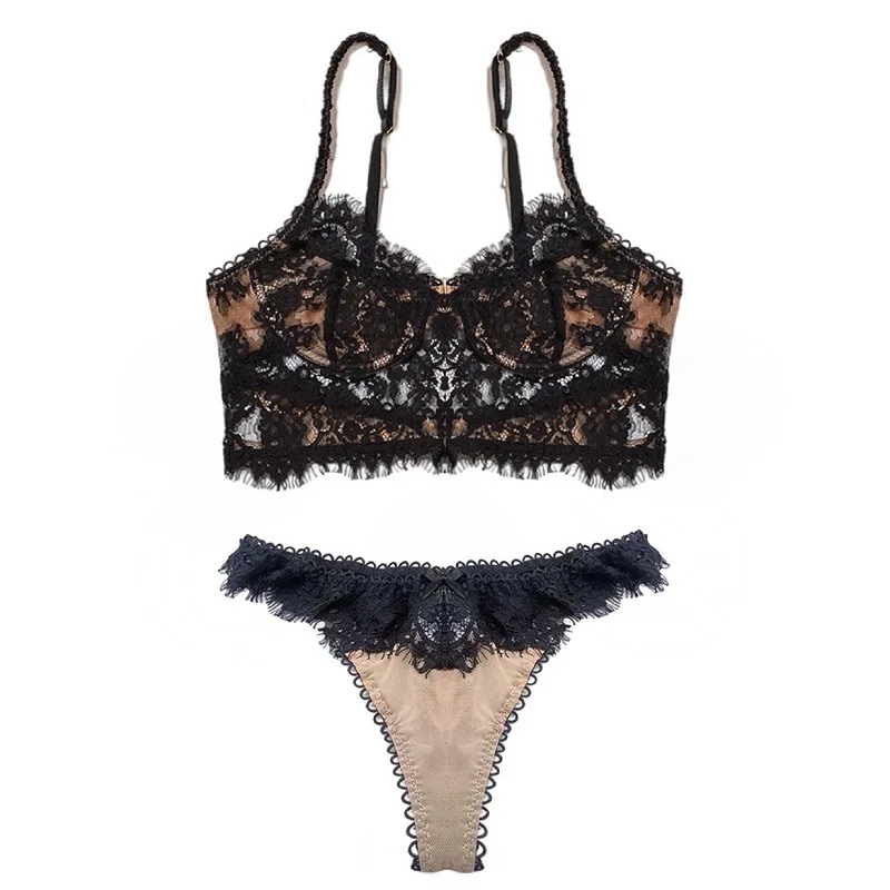 KUCLUT Designer French Lingerie Set Cotton Bralette Triangle Cup Sleep Bra Women Comfort Intimates Bridal Nightwear Underneath
KUCLUT Designer French Lingerie Set Cotton Bralette Triangle Cup Sleep Bra Women Comfort Intimates Bridal Nightwear Underneath