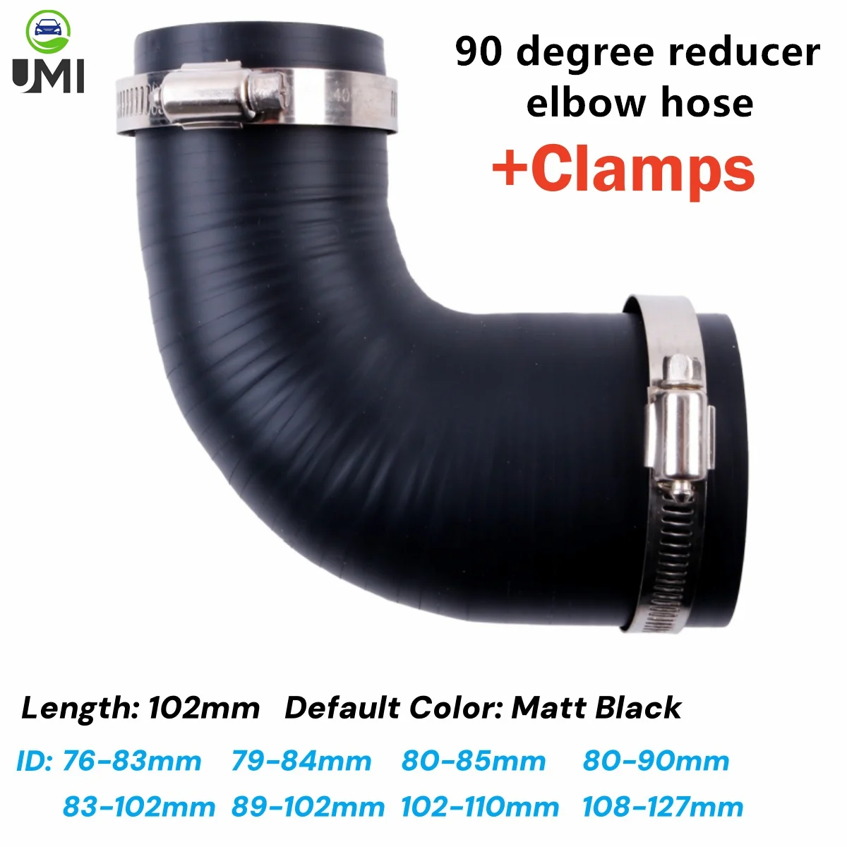 1PC Matt Black 90° Silicone flexible 90 degree Reducer Elbow Intercooler Coolant Tube Hose Sleeve 76 79 80 83 84 85 90 102 127mm
1PC Matt Black 90° Silicone flexible 90 degree Reducer Elbow Intercooler Coolant Tube Hose Sleeve 76 79 80 83 84 85 90 102 127mm