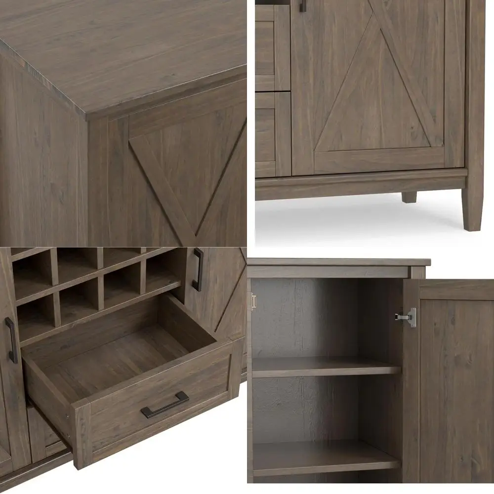 54 x 18 Transitional Solid Wood Pine Sideboard with Wine Storage in Smoky Brown Finish
54 x 18 Transitional Solid Wood Pine Sideboard with Wine Storage in Smoky Brown Finish
