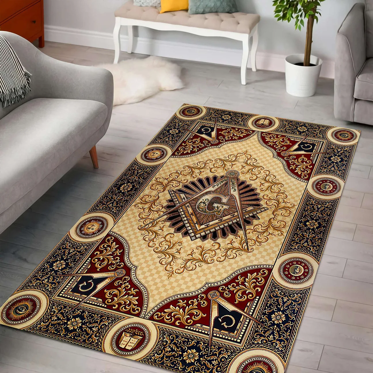 Freemason Area Rug 3D Printed Area Rug Non-slip Mat Dining Room Living Room Soft Bedroom Carpet 01
Freemason Area Rug 3D Printed Area Rug Non-slip Mat Dining Room Living Room Soft Bedroom Carpet 01