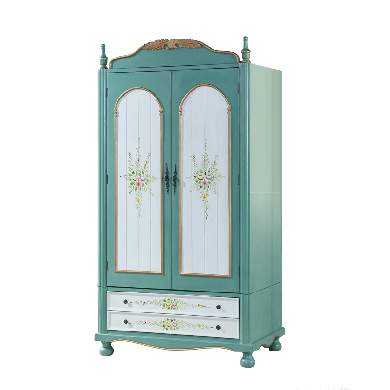 Mediterranean Painted Hand-Painted Wardrobe Vintage Painted Solid Wood Carved Gold Wardrobe
Mediterranean Painted Hand-Painted Wardrobe Vintage Painted Solid Wood Carved Gold Wardrobe