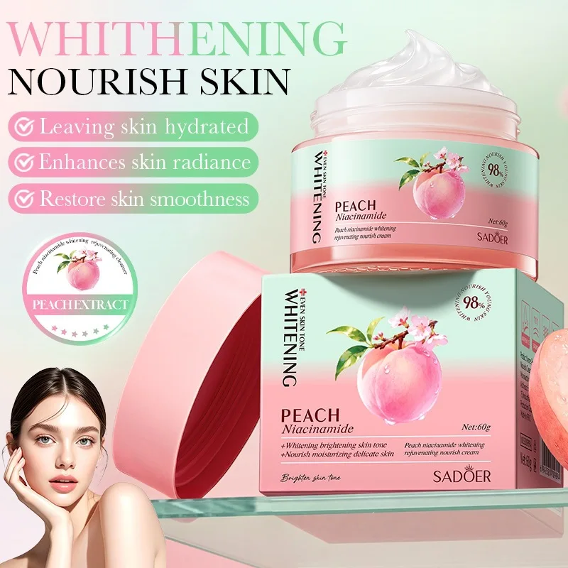 Peach nicotinamide face cream has the effects of moisturizing, tightening, anti-aging, removing dark yellow and spot
Peach nicotinamide face cream has the effects of moisturizing, tightening, anti-aging, removing dark yellow and spot