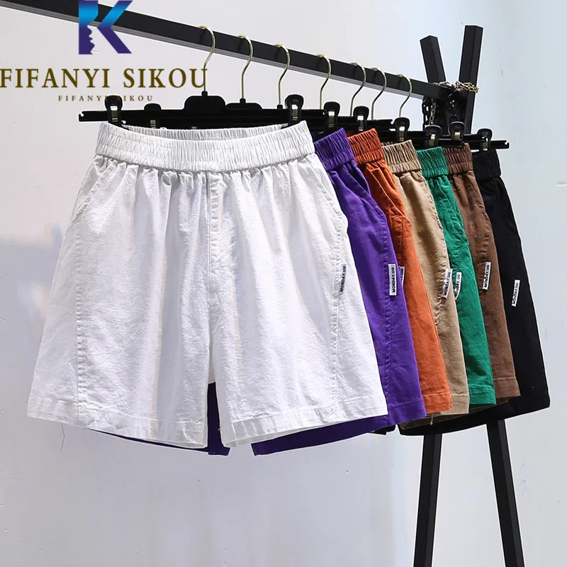 2023 Summer Cotton Linen Shorts Women Pocket Casual Fashion High Waist Knee-Length Shorts Elastic Loose Wide Leg Pants Female
2023 Summer Cotton Linen Shorts Women Pocket Casual Fashion High Waist Knee-Length Shorts Elastic Loose Wide Leg Pants Female