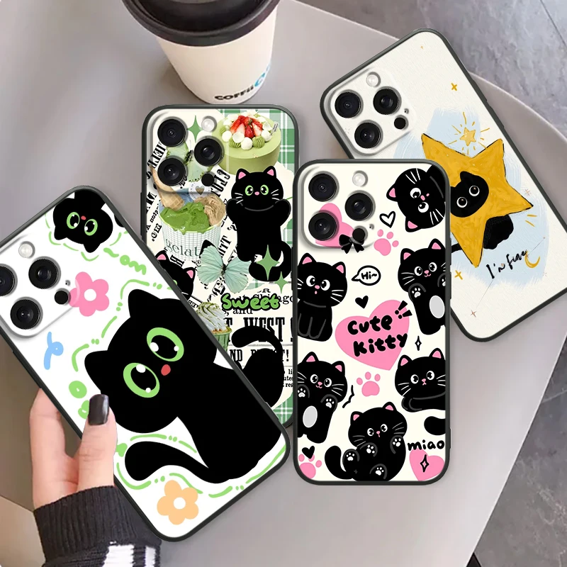 Black Cat Cute Cartoon Fashion For iPhone 15 14 13 12 11 XS XR X 8 7 SE Pro Max Plus Mini Black Cover Phone Case
Black Cat Cute Cartoon Fashion For iPhone 15 14 13 12 11 XS XR X 8 7 SE Pro Max Plus Mini Black Cover Phone Case
