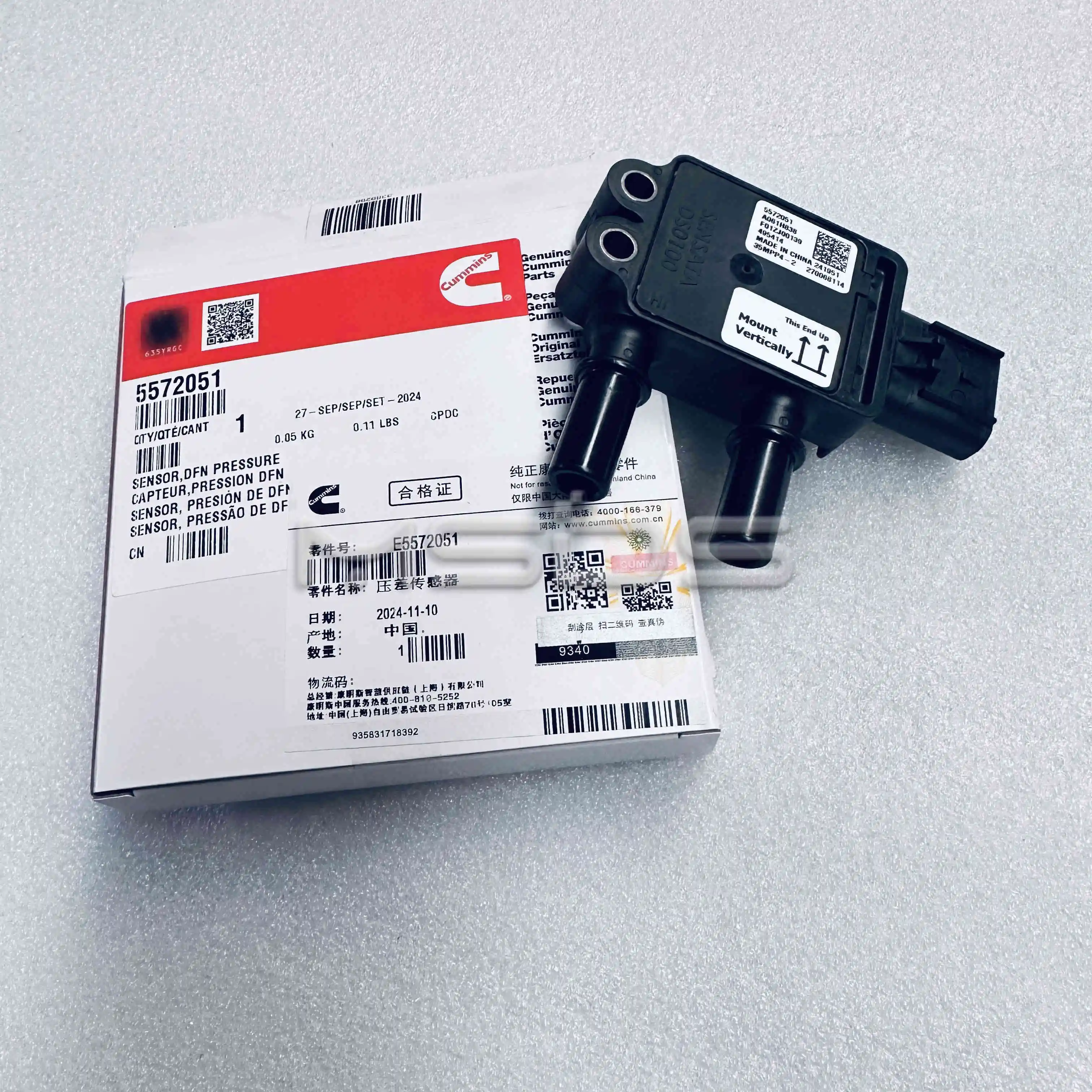 ISF2.8 ISF3.8 ISG Cummins Engine Parts Differential Pressure Sensor 5572051 A061H838
ISF2.8 ISF3.8 ISG Cummins Engine Parts Differential Pressure Sensor 5572051 A061H838