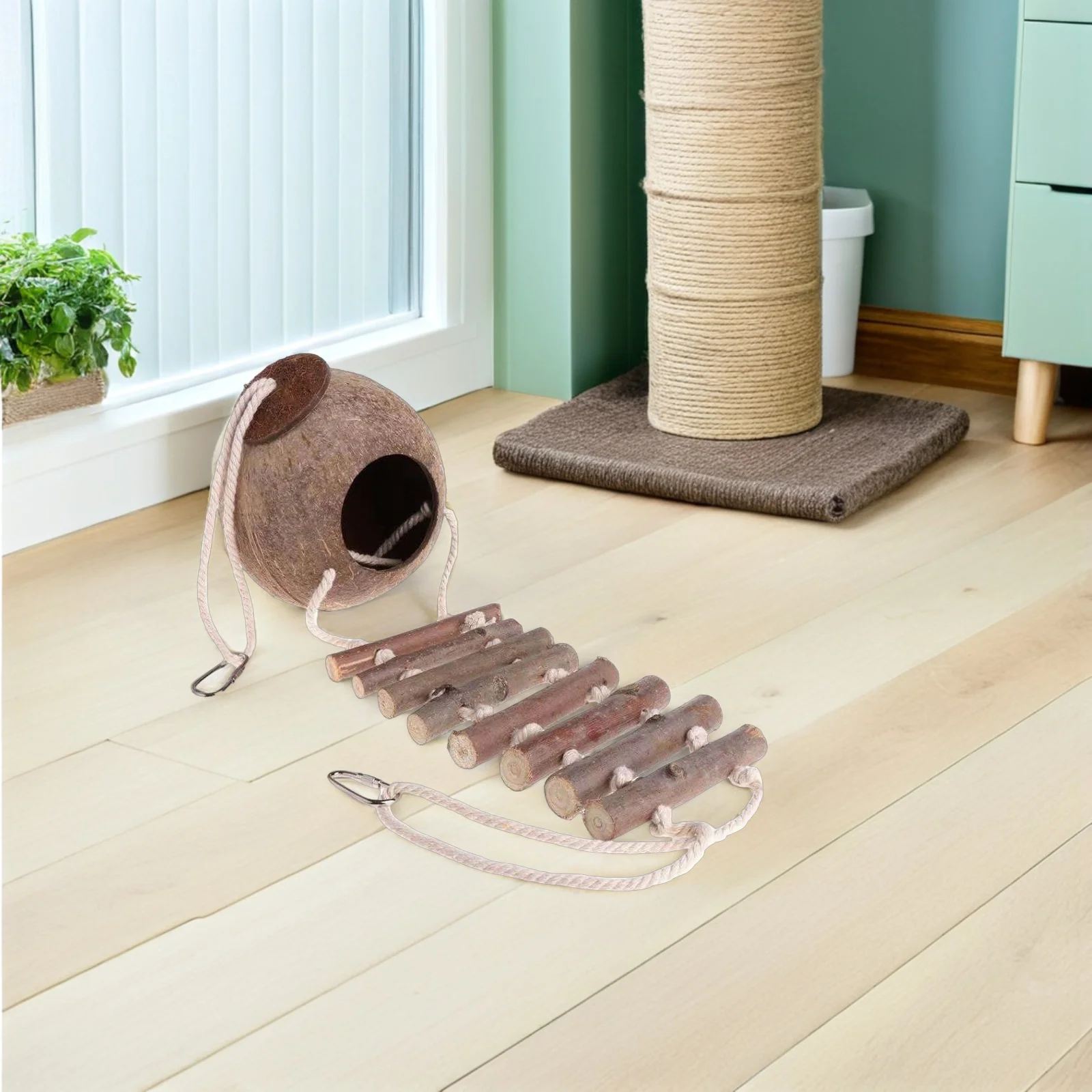 2pcs Coconut Bird Nest Hide Natural Hanging Birdhouse For Parrots Parakeets With Ladder, Reptile Hideout Habitat Cage Accessory
2pcs Coconut Bird Nest Hide Natural Hanging Birdhouse For Parrots Parakeets With Ladder, Reptile Hideout Habitat Cage Accessory