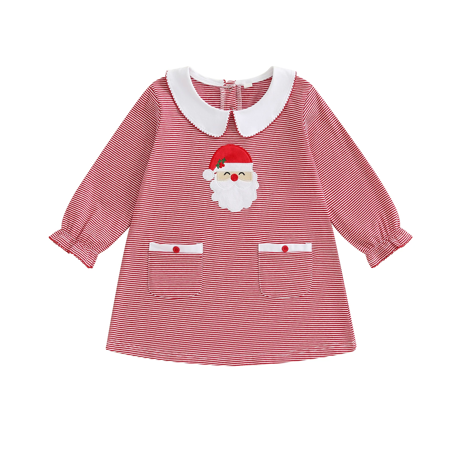 Рождественское платье для маленьких девочек с длинными рукавами и воротником «Питер Пэн» в горошек, праздничное праздничное платье
Рождественское платье для маленьких девочек с длинными рукавами и воротником «Питер Пэн» в горошек, праздничное праздничное платье