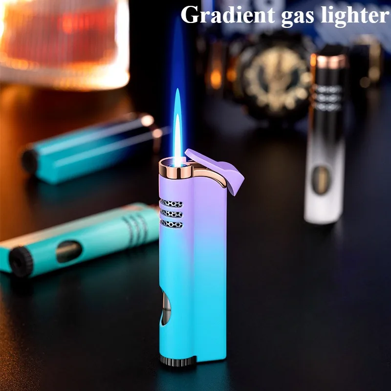 Creative Windproof Straight Ahead Gas Lighter Visible Transparent Air Chamber High Flame Smoking Accessories Cigarette Lighters
Creative Windproof Straight Ahead Gas Lighter Visible Transparent Air Chamber High Flame Smoking Accessories Cigarette Lighters