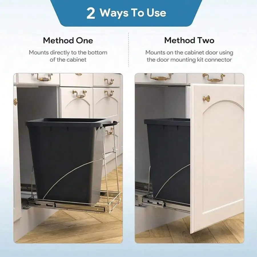 Pull Out Trash Can Under Cabinet With Door Mounting Kit Heavy Duty Ball Bearing Slider Chrome
Pull Out Trash Can Under Cabinet With Door Mounting Kit Heavy Duty Ball Bearing Slider Chrome