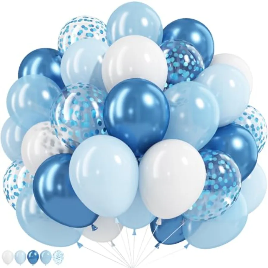 Blue and White Balloons, 12 Inch Metallic Pastel Pearl Light Baby Balloons with Matte Balloon for Bridal Shower Baby Wedding Bi
Blue and White Balloons, 12 Inch Metallic Pastel Pearl Light Baby Balloons with Matte Balloon for Bridal Shower Baby Wedding Bi