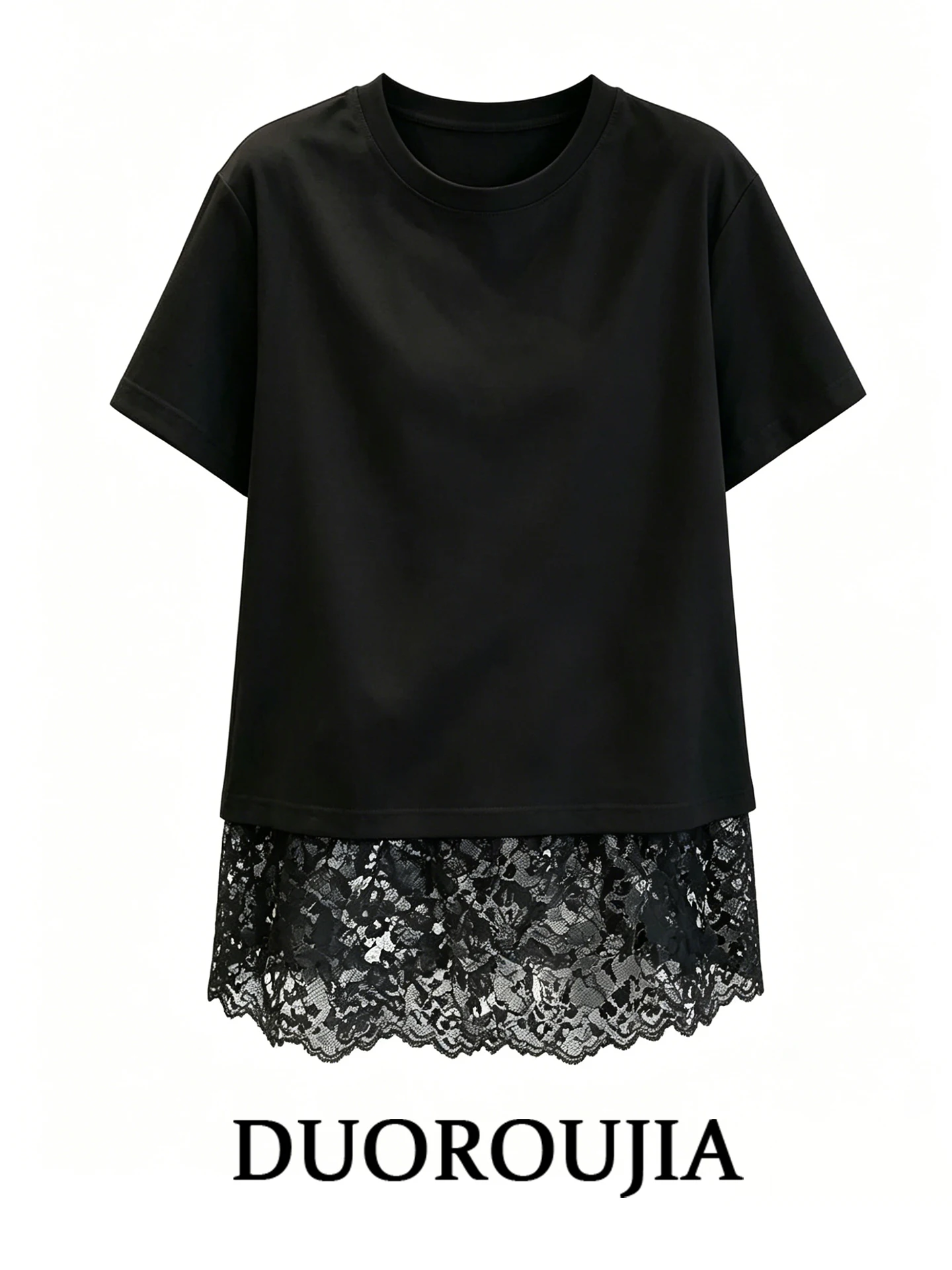 plus Size T-Shirt Women's Summer Loose Fit Lace Hem Short Sleeve Casual Top Korean Style High Waist Printed Anti-Ball
plus Size T-Shirt Women's Summer Loose Fit Lace Hem Short Sleeve Casual Top Korean Style High Waist Printed Anti-Ball