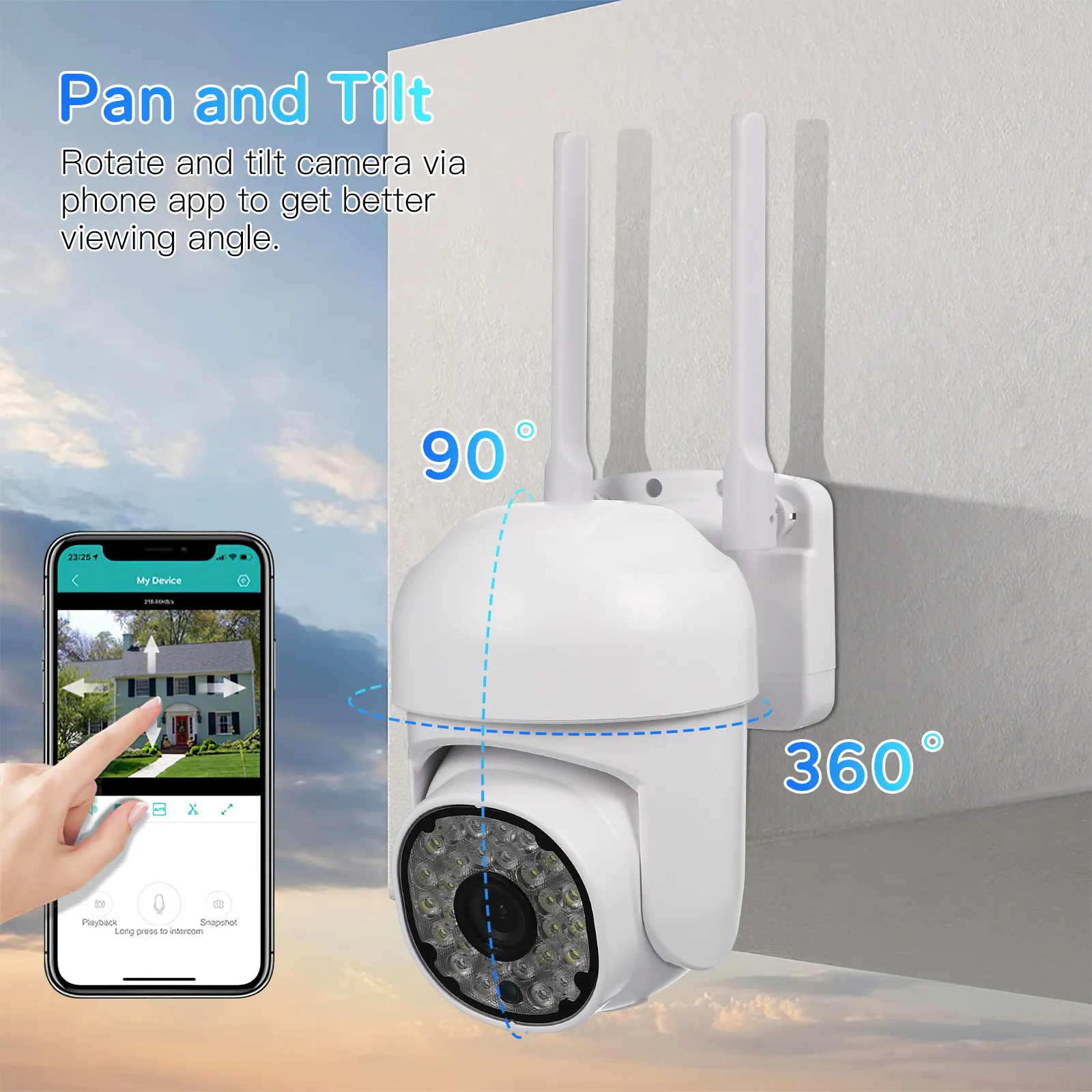 Беспроводная Wi-Fi камера видеонаблюдения 5G для улицы и дома, 1080P, ночное видение, двусторонняя аудиосвязь, всепогодная, до -25°C ℃ До 65 ℃
Беспроводная Wi-Fi камера видеонаблюдения 5G для улицы и дома, 1080P, ночное видение, двусторонняя аудиосвязь, всепогодная, до -25°C ℃ До 65 ℃