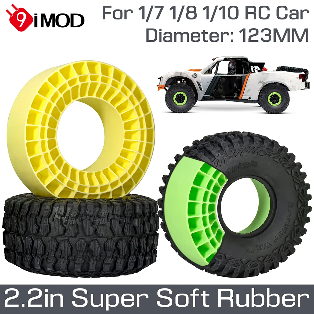 9IMOD 4pcs Silicone Rubber Inserts 2.2" Tires Super Soft 123*45MM For 1/7 1/8 1/10 RC Car
9IMOD 4pcs Silicone Rubber Inserts 2.2" Tires Super Soft 123*45MM For 1/7 1/8 1/10 RC Car